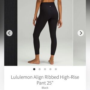 Lululemon Align Ribbed High-Rise Pant 25" Size 6